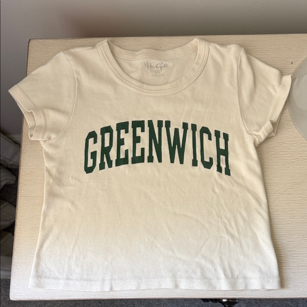 Brandy Melville cream cropped Greenwich top